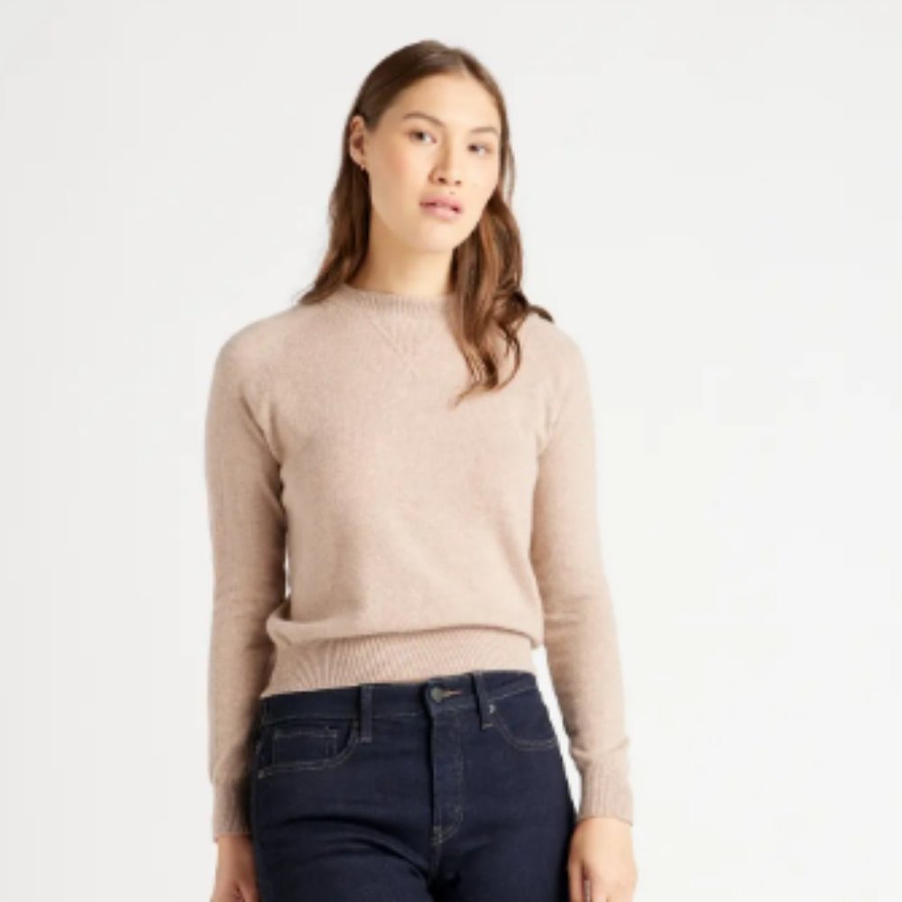 Quince Shrunken Mongolian Cashmere Sweatshirt Size L